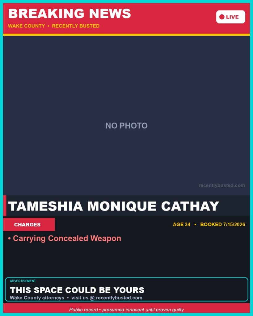 Booking photo of TAMESHIA MONIQUE CATHAY