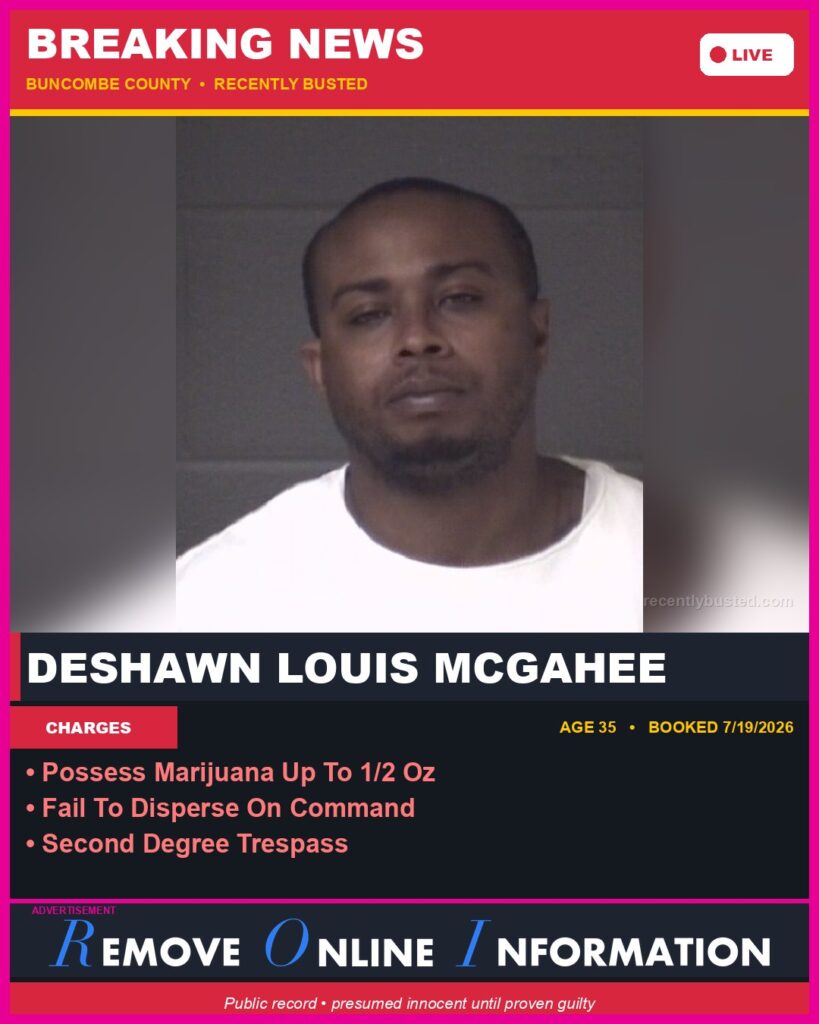 Booking photo of DESHAWN LOUIS MCGAHEE