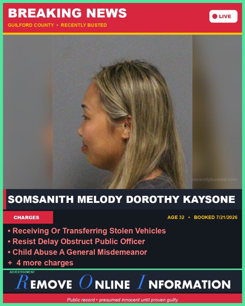 Booking photo of SOMSANITH MELODY DOROTHY KAYSONE