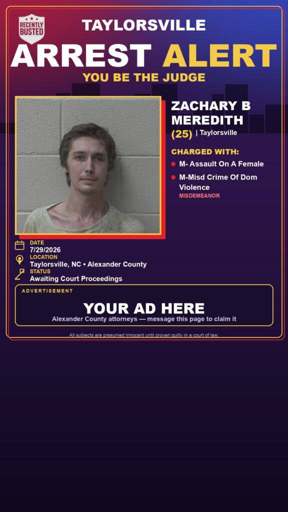 Arrest report - ZACHARY B MEREDITH