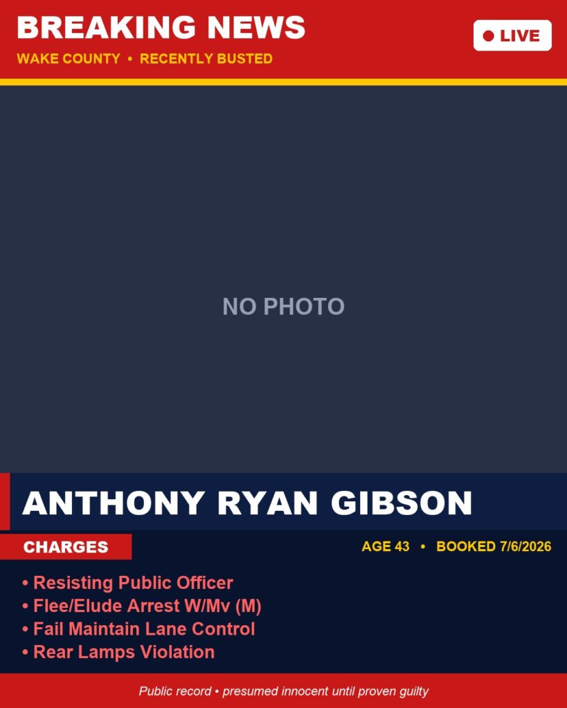 Booking photo of ANTHONY RYAN GIBSON