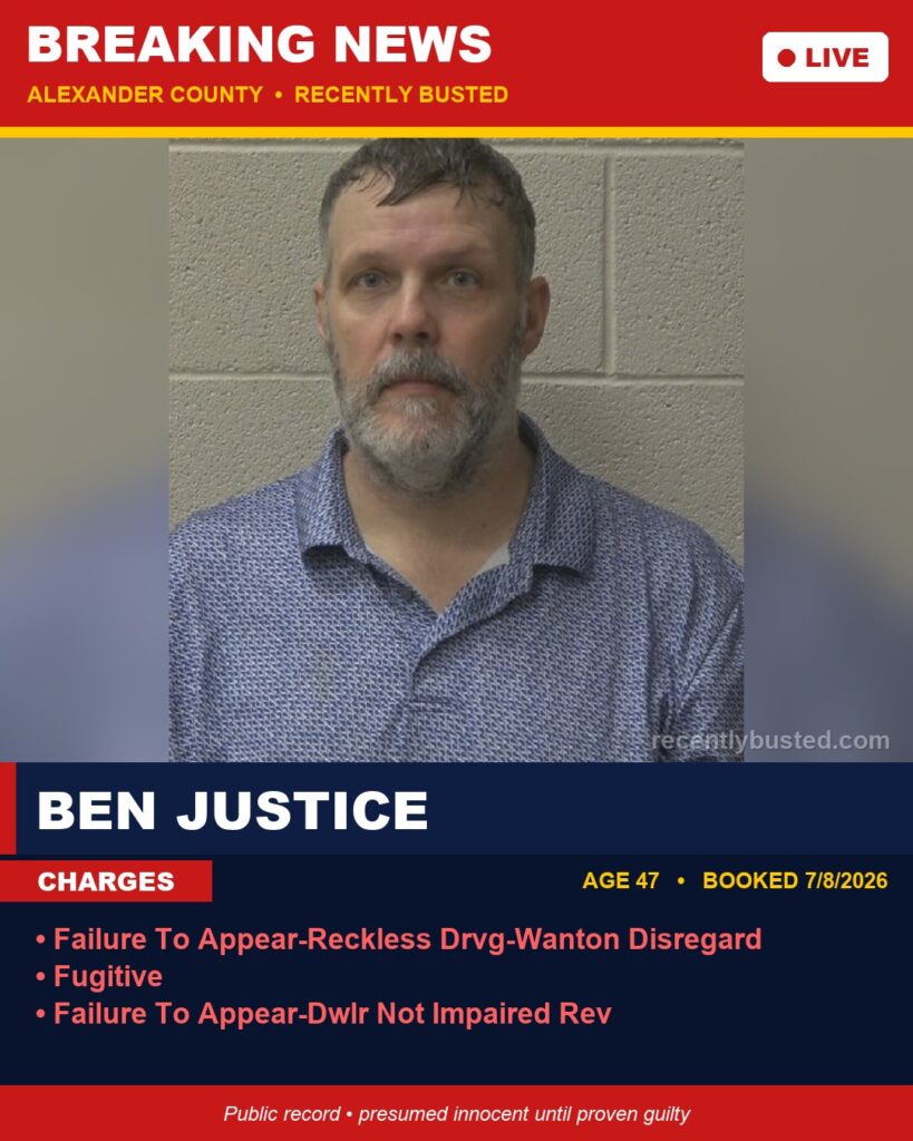 Booking photo of BEN JUSTICE