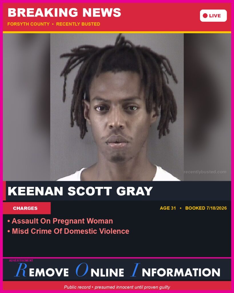 Booking photo of KEENAN SCOTT GRAY