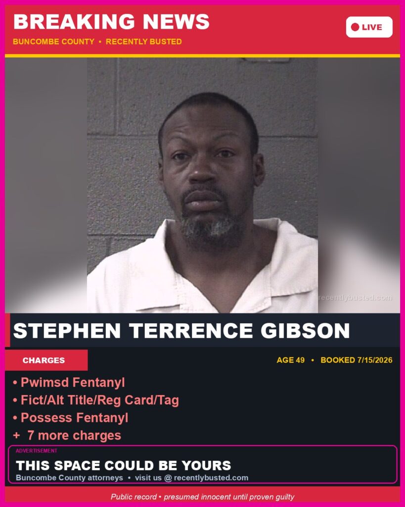 Booking photo of STEPHEN TERRENCE GIBSON