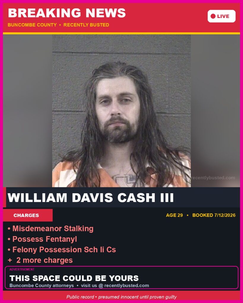 Booking photo of WILLIAM DAVIS CASH III