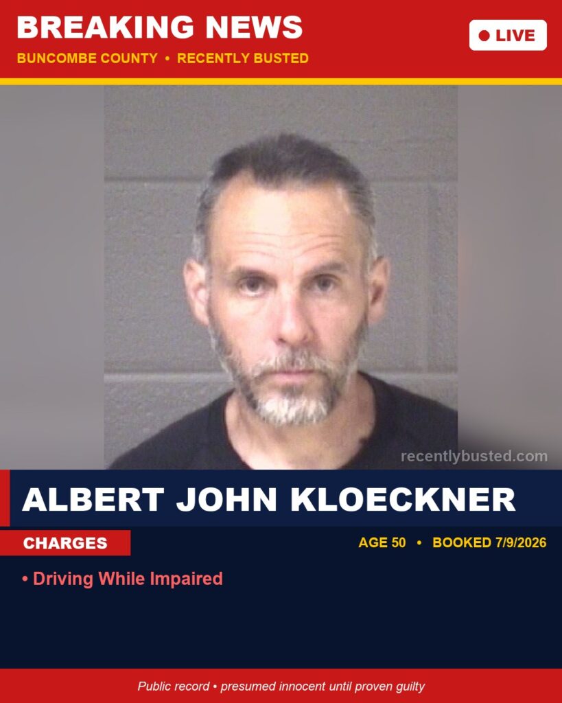 Booking photo of ALBERT JOHN KLOECKNER