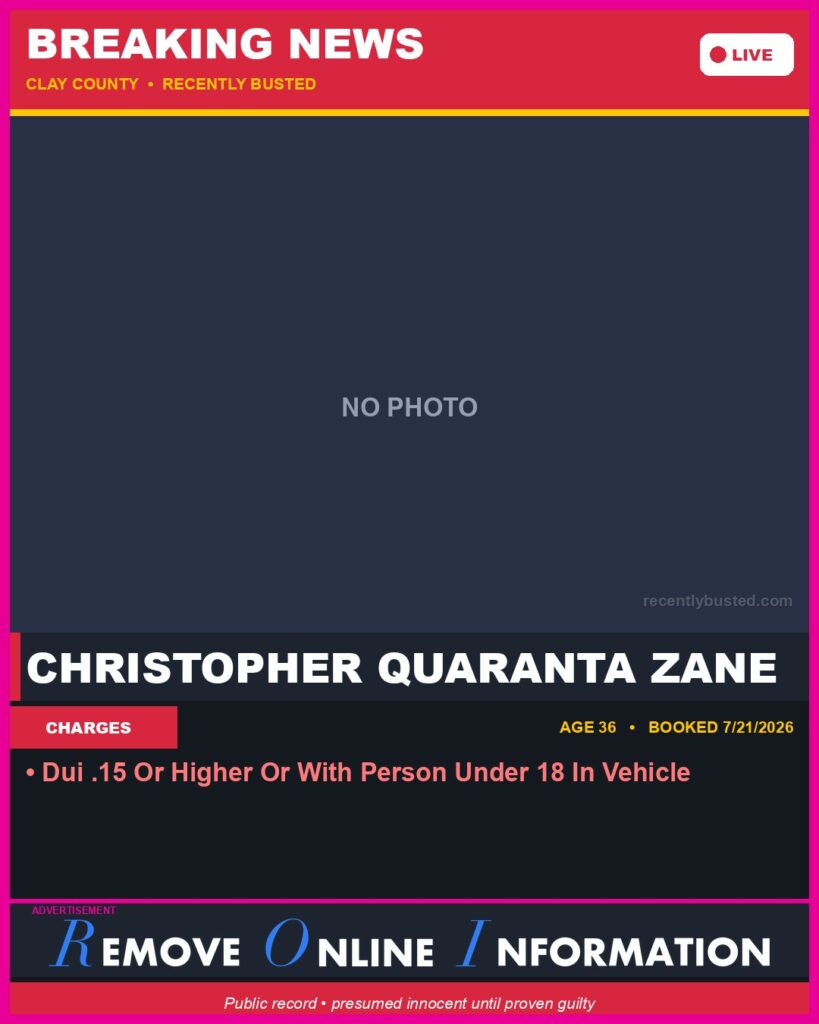 Booking photo of CHRISTOPHER QUARANTA ZANE