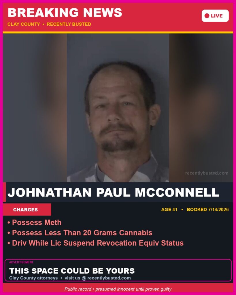Booking photo of JOHNATHAN PAUL MCCONNELL