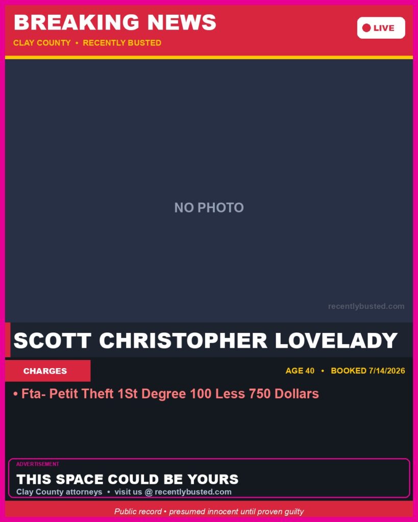 Booking photo of SCOTT CHRISTOPHER LOVELADY