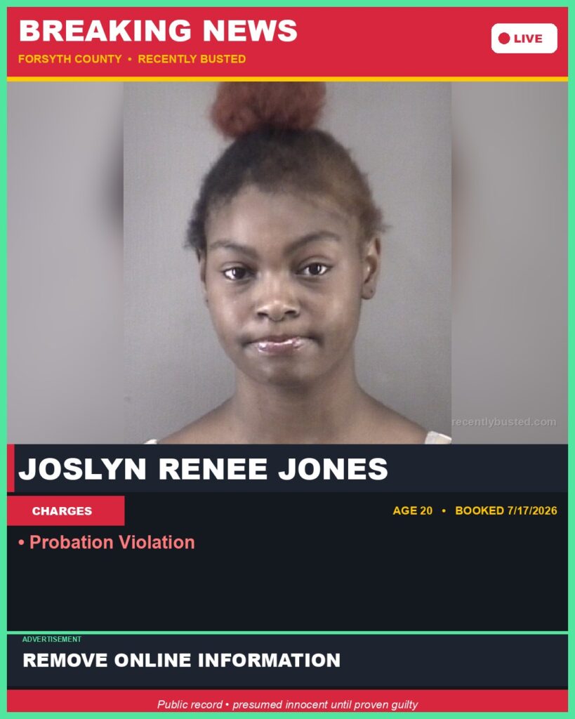 Booking photo of JOSLYN RENEE JONES