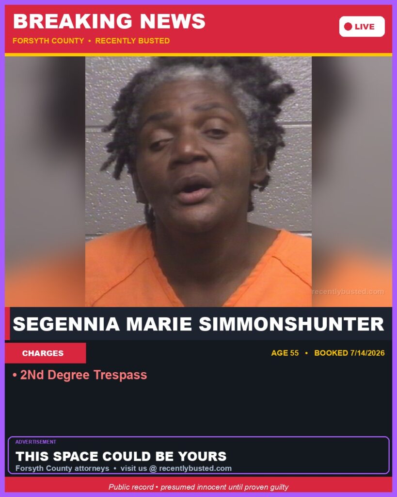 Booking photo of SEGENNIA MARIE SIMMONSHUNTER