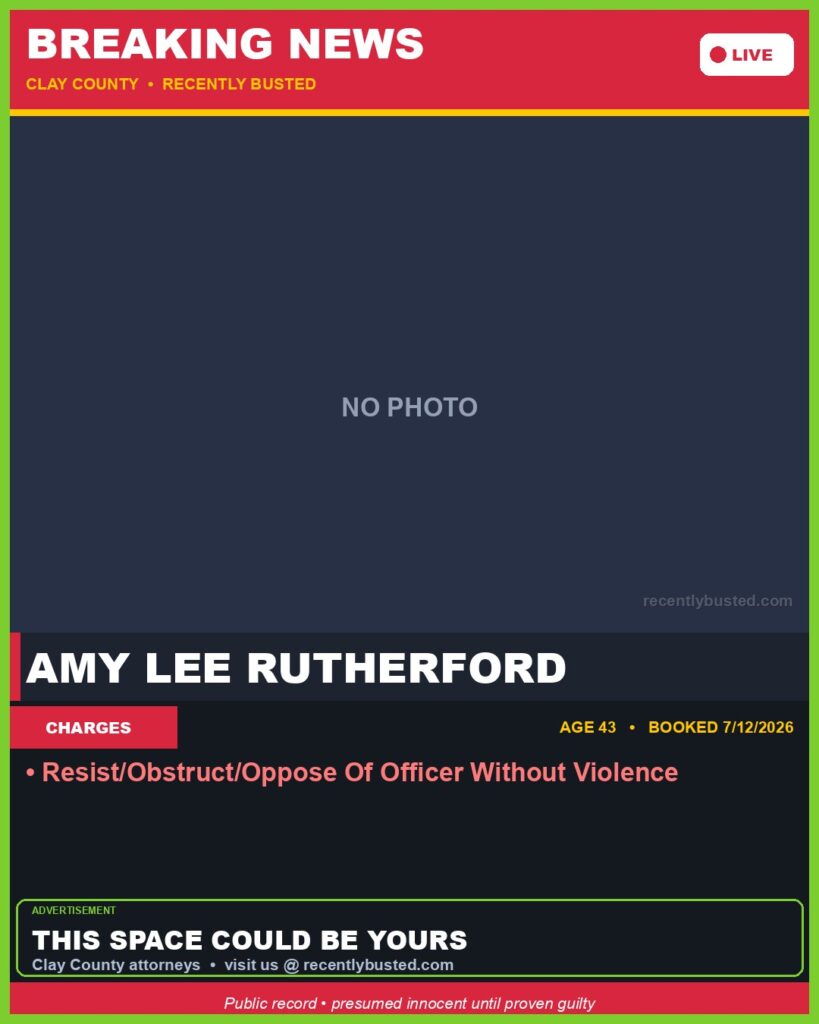 Booking photo of AMY LEE RUTHERFORD