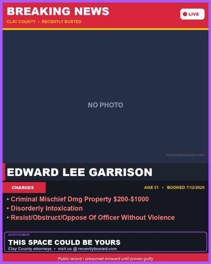 Booking photo of EDWARD LEE GARRISON