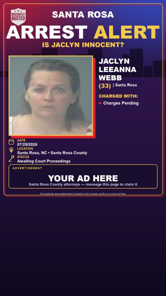 Arrest report - Jaclyn Leeanna Webb