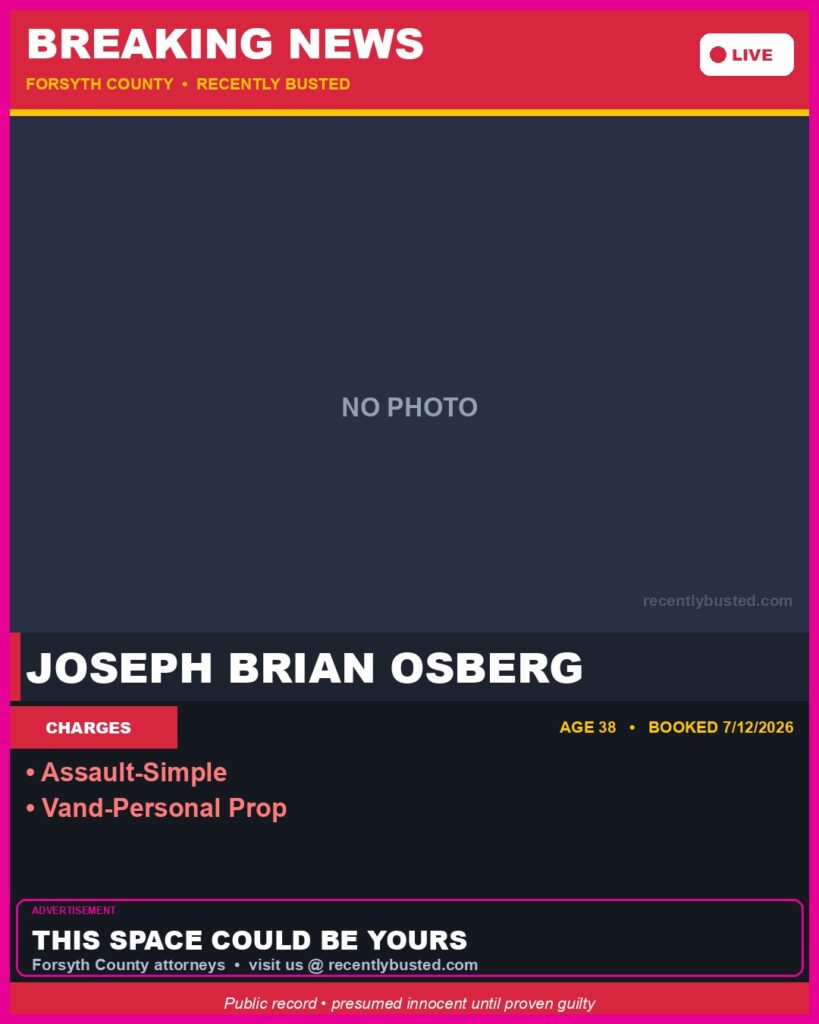 Booking photo of JOSEPH BRIAN OSBERG