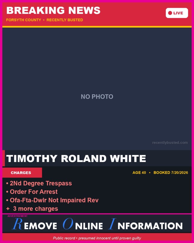 Booking photo of TIMOTHY ROLAND WHITE