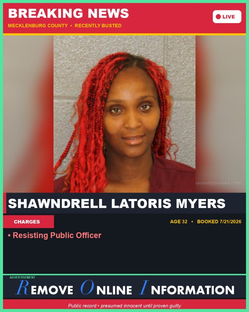Booking photo of SHAWNDRELL LATORIS MYERS