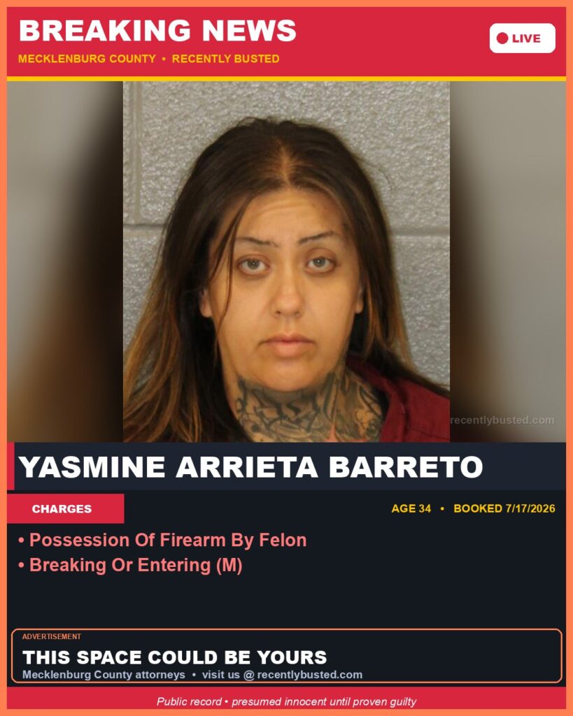 Booking photo of YASMINE ARRIETA BARRETO