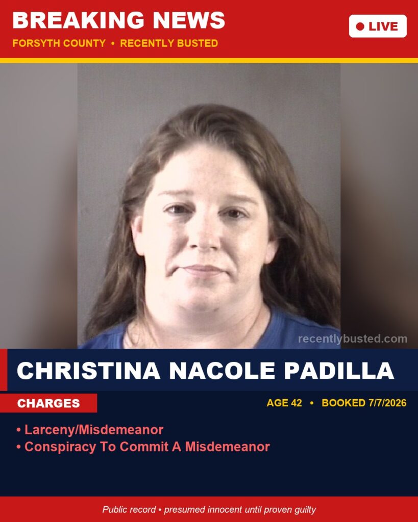 Booking photo of CHRISTINA NACOLE PADILLA