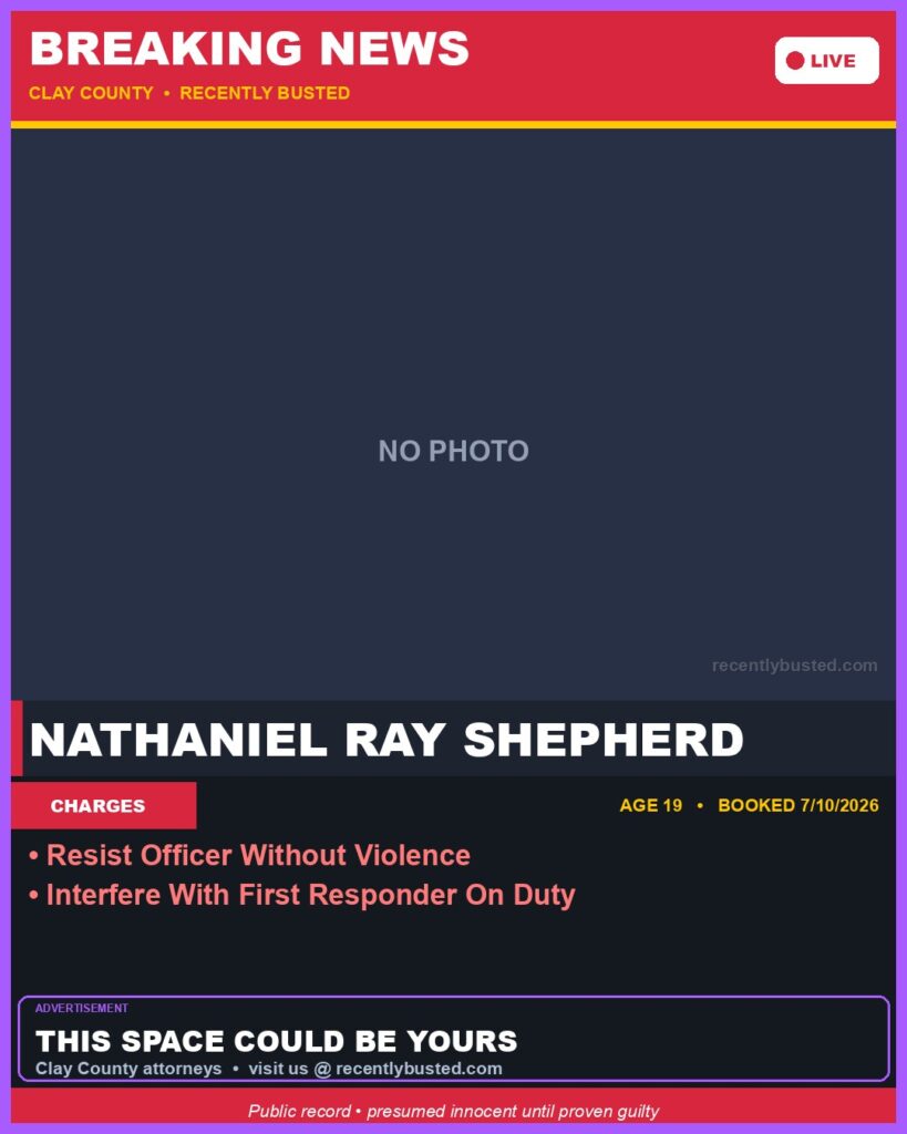 Booking photo of NATHANIEL RAY SHEPHERD