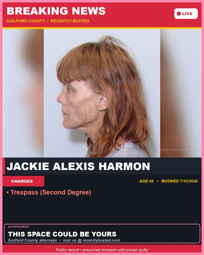 Booking photo of JACKIE ALEXIS HARMON