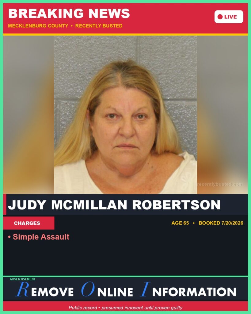 Booking photo of JUDY MCMILLAN ROBERTSON