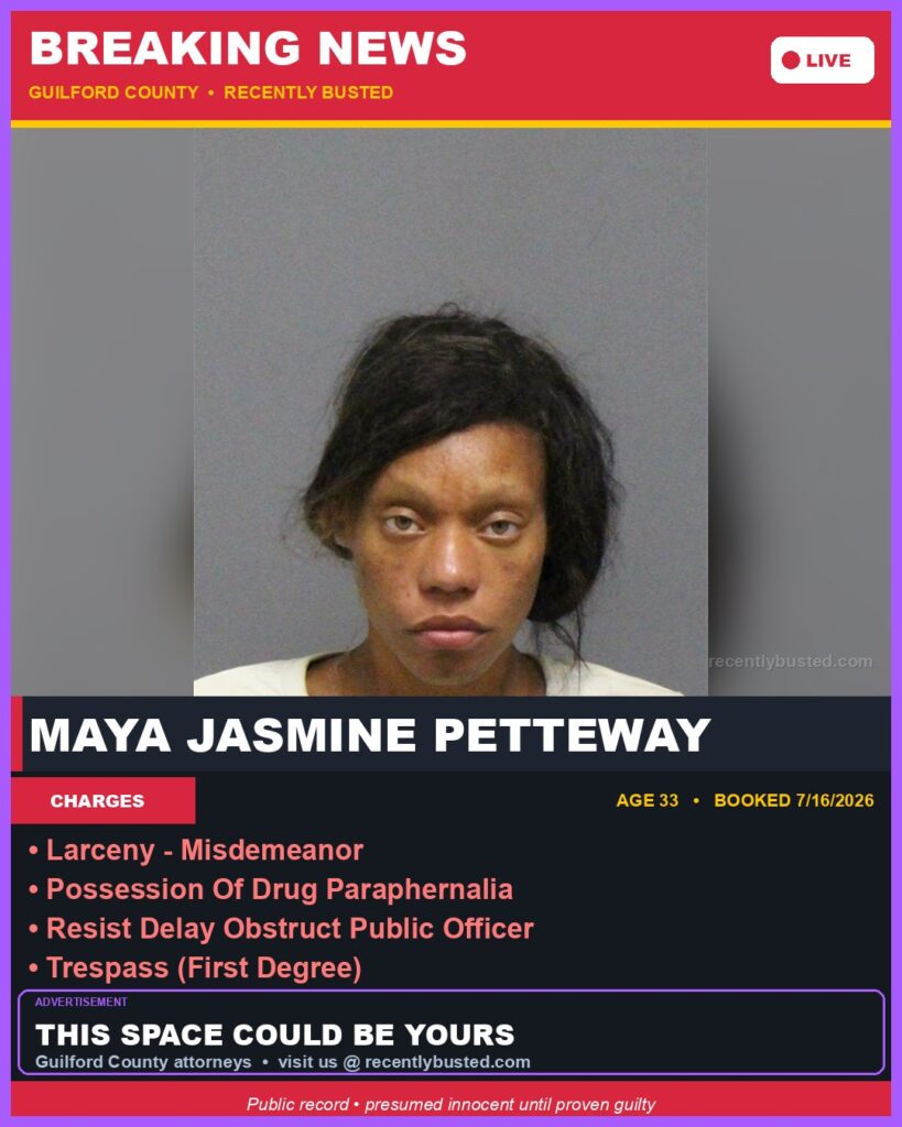Booking photo of MAYA JASMINE PETTEWAY