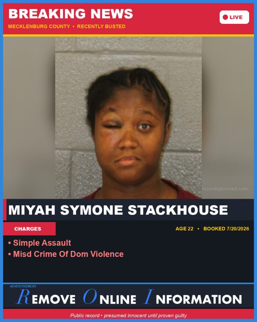 Booking photo of MIYAH SYMONE STACKHOUSE