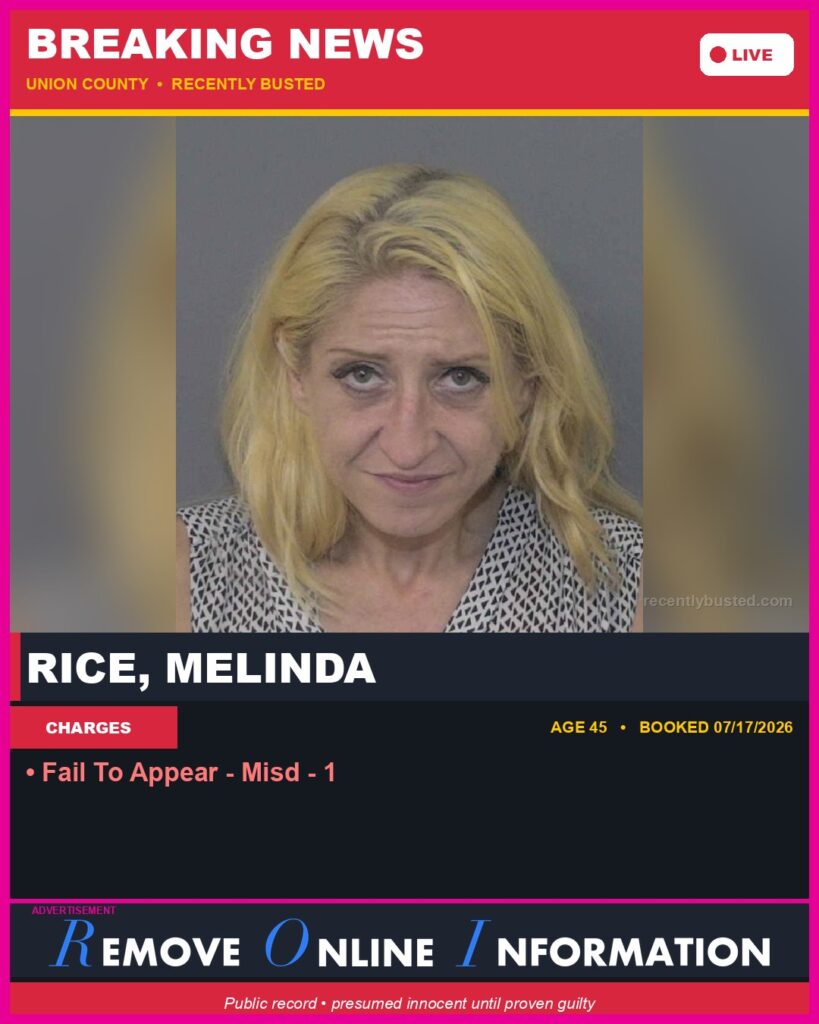 Booking photo of RICE, MELINDA