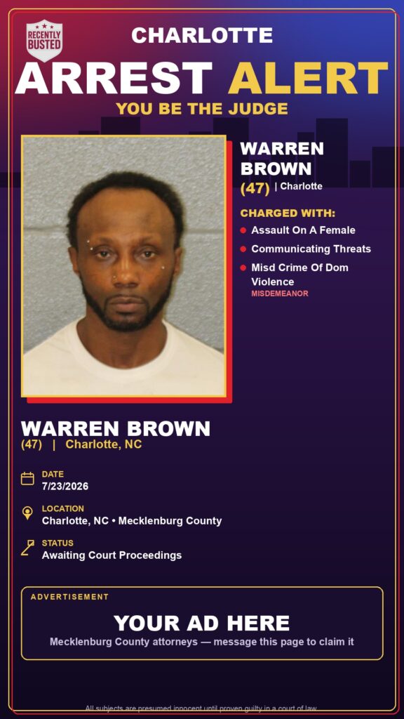 Booking photo of WARREN BROWN