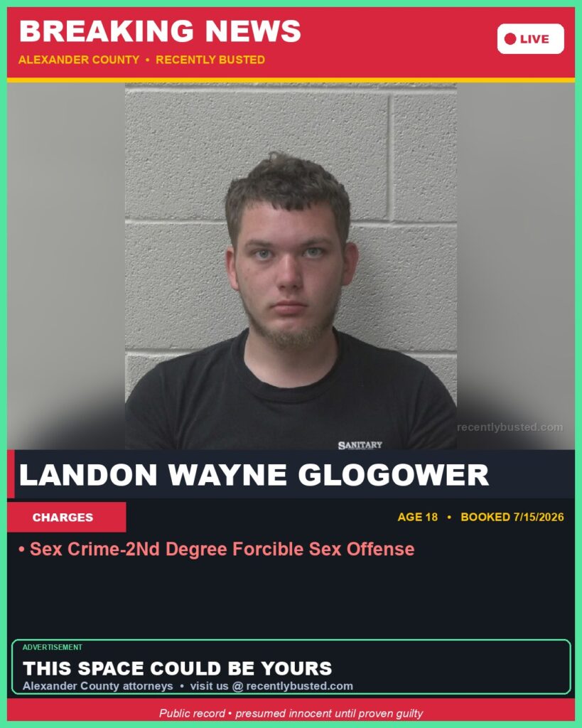 Booking photo of LANDON WAYNE GLOGOWER