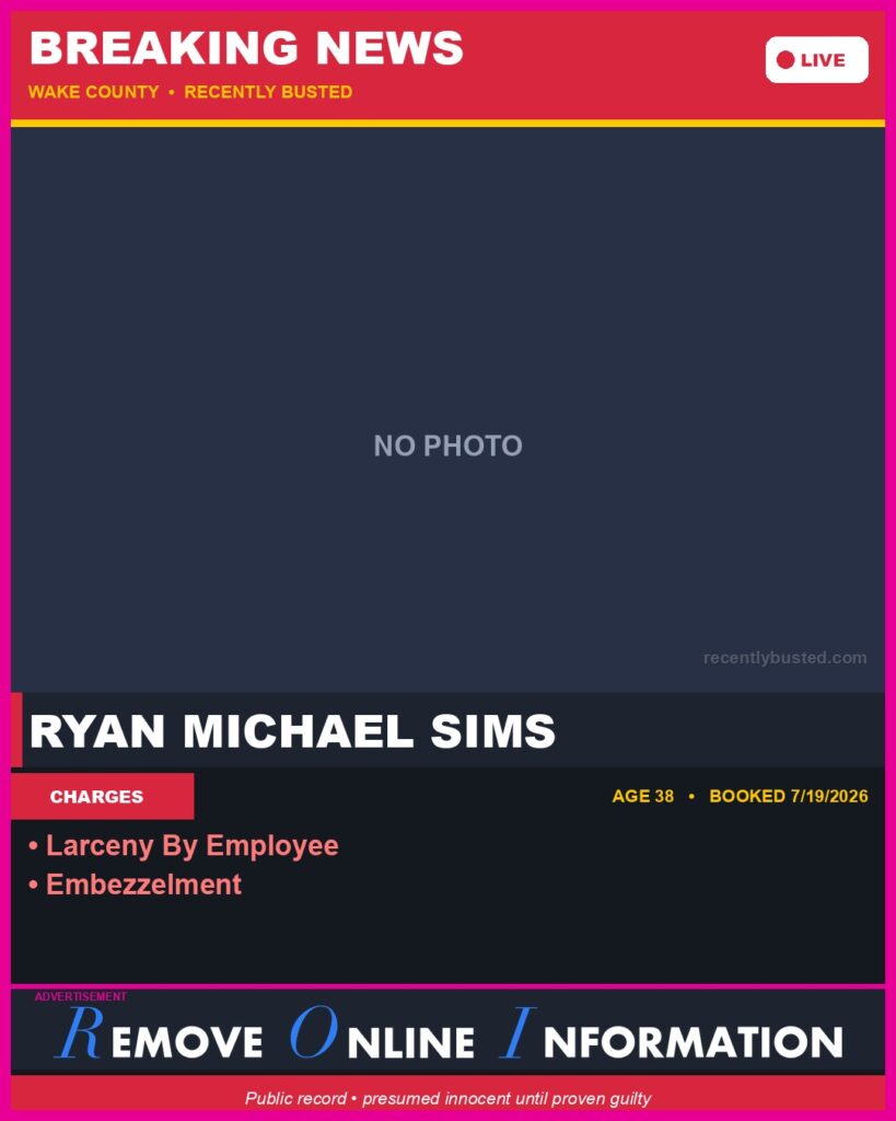 Booking photo of RYAN MICHAEL SIMS