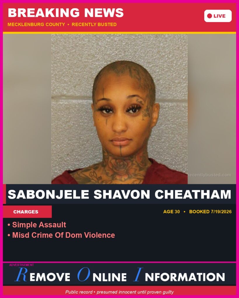 Booking photo of SABONJELE SHAVON CHEATHAM