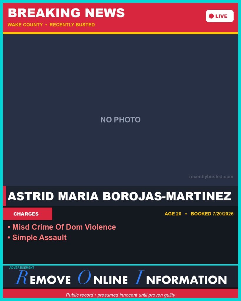 Booking photo of ASTRID MARIA BOROJAS-MARTINEZ