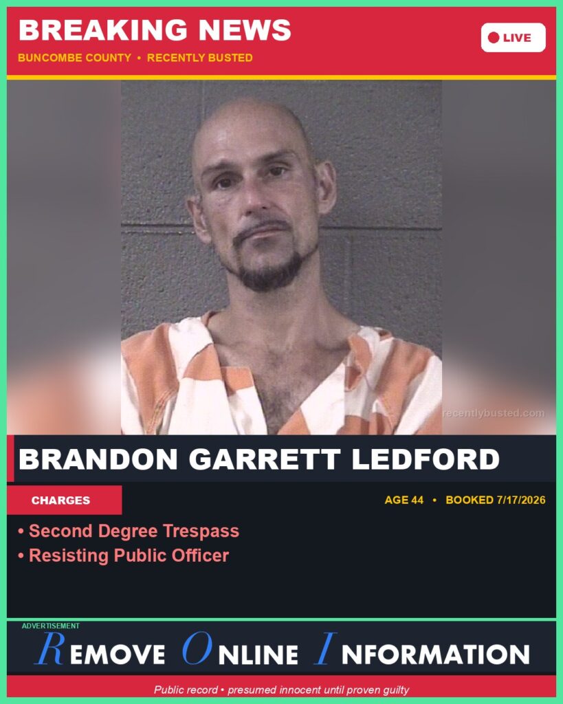 Booking photo of BRANDON GARRETT LEDFORD