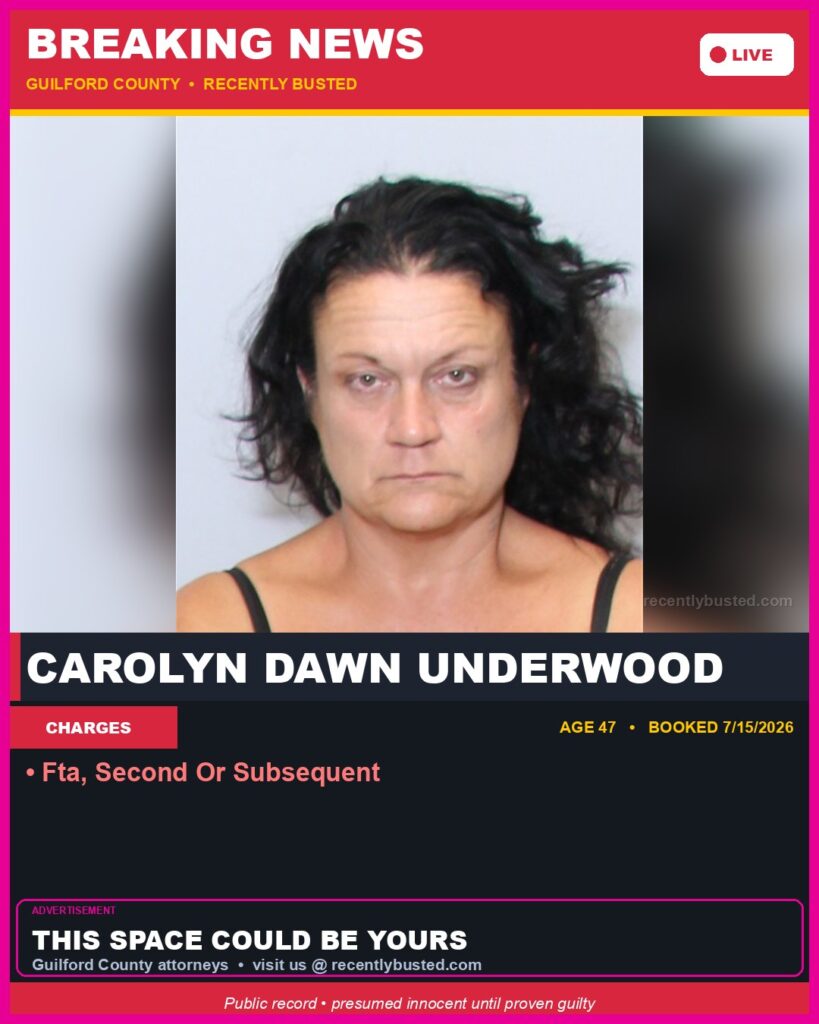 Booking photo of CAROLYN DAWN UNDERWOOD