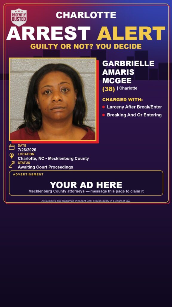Booking photo of GARBRIELLE AMARIS MCGEE