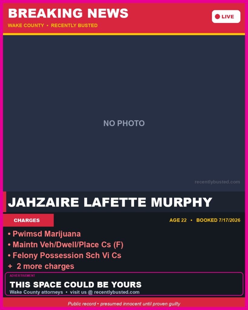 Booking photo of JAHZAIRE LAFETTE MURPHY