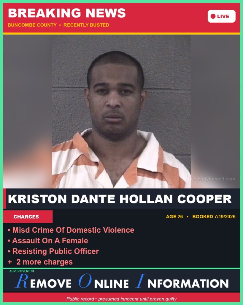 Booking photo of KRISTON DANTE HOLLAN COOPER