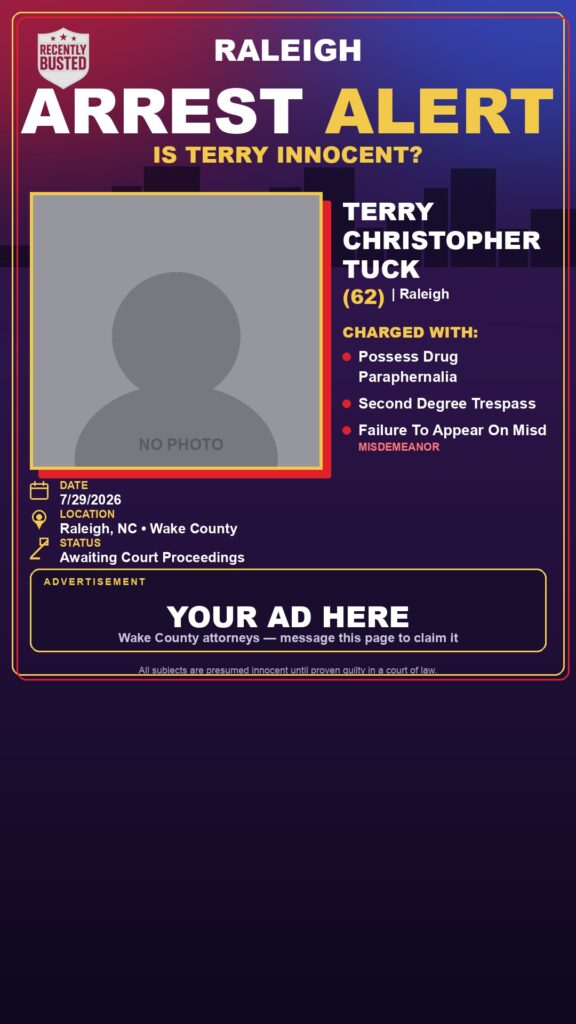 Booking photo of TERRY CHRISTOPHER TUCK