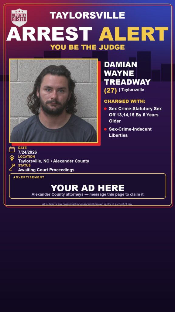 Booking photo of DAMIAN WAYNE TREADWAY
