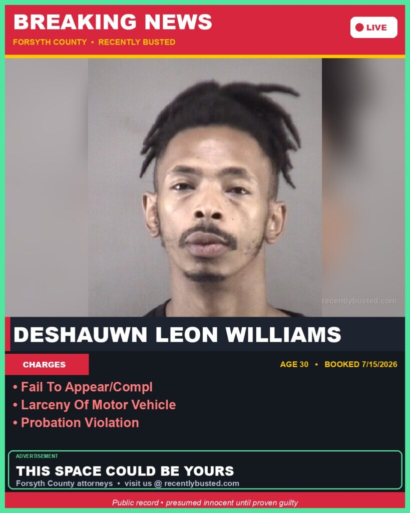 Booking photo of DESHAUWN LEON WILLIAMS