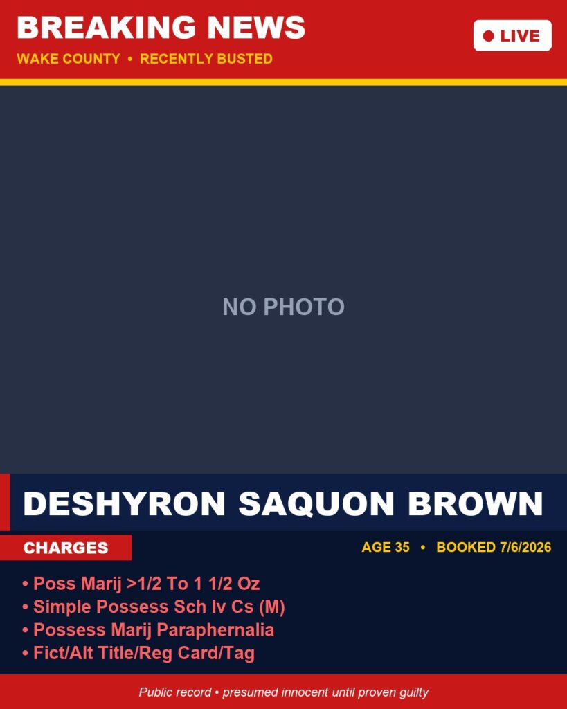Booking photo of DESHYRON SAQUON BROWN