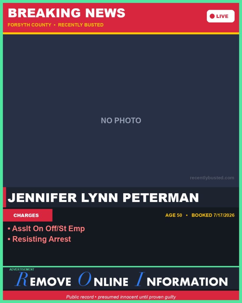 Booking photo of JENNIFER LYNN PETERMAN