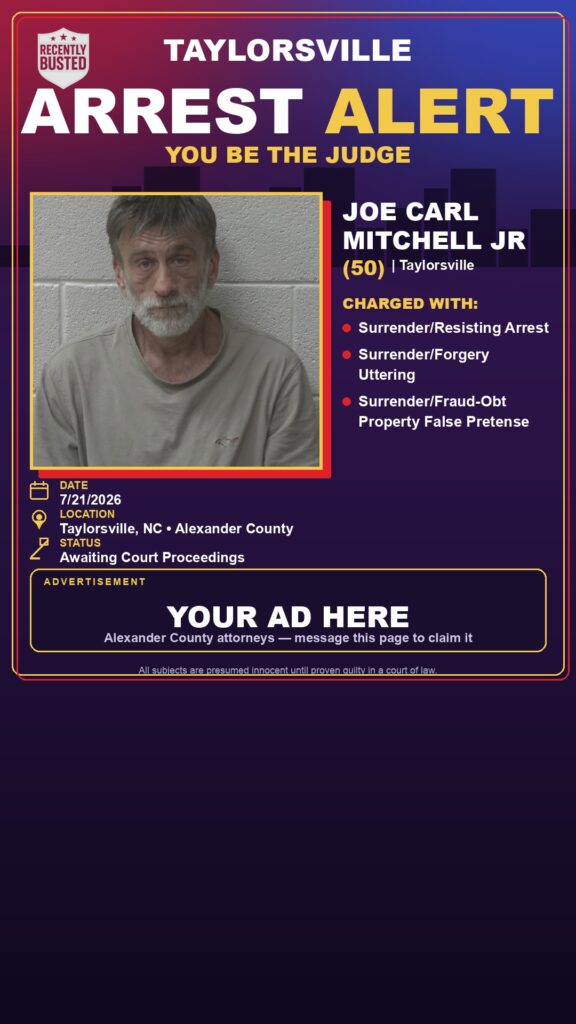 Booking photo of JOE CARL MITCHELL JR