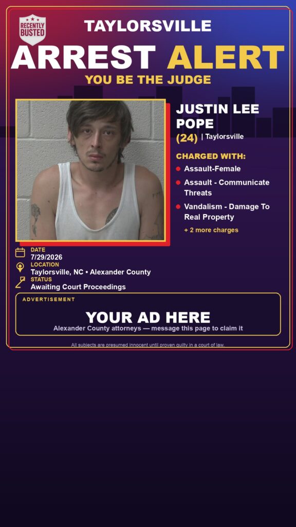 Arrest report - JUSTIN LEE POPE