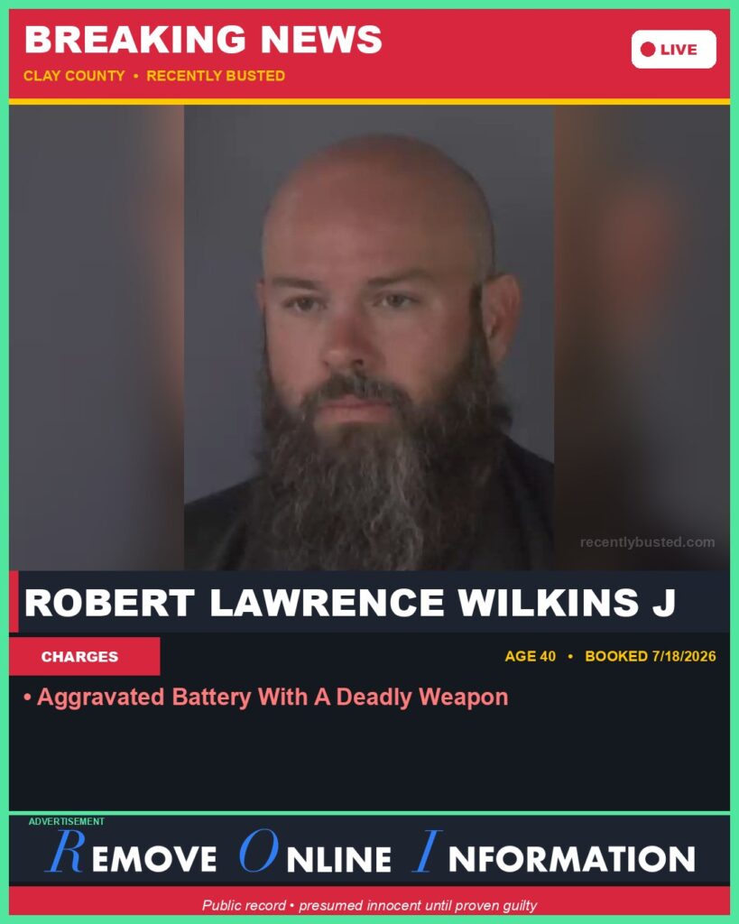 Booking photo of ROBERT LAWRENCE WILKINS J
