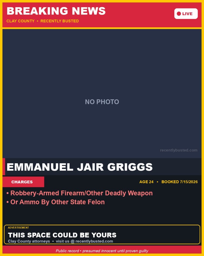 Booking photo of EMMANUEL JAIR GRIGGS