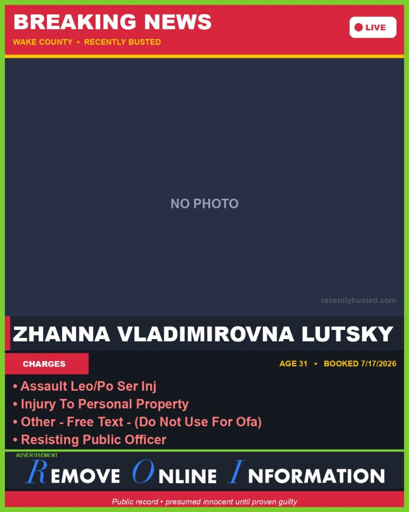 Booking photo of ZHANNA VLADIMIROVNA LUTSKY
