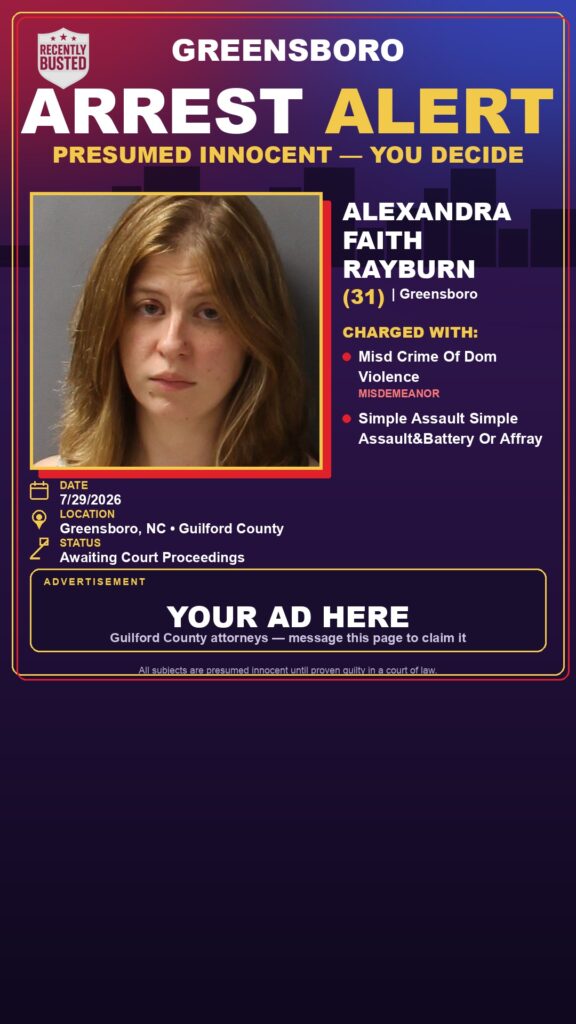 Booking photo of ALEXANDRA FAITH RAYBURN